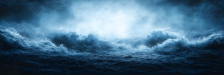 Obraz premium Dark Ocean Waves Background Illustration