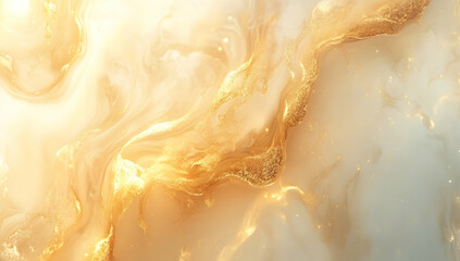 Fototapeta premium Abstract background with a golden liquid texture, shiny 