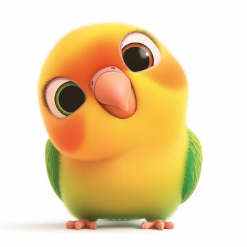 Cute parot on white background, illustration