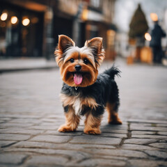yorkshire terrier on the street