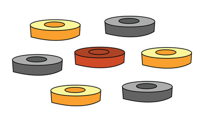 Carrom board goti isolated on white background