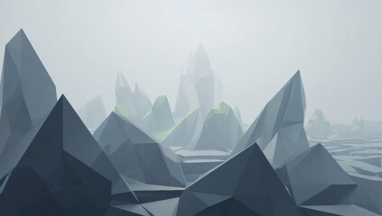 Geometric low-poly texture in shades of blue and gray, sharp angular design, clean and futuristic