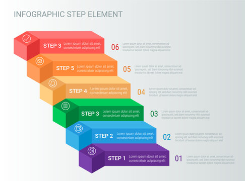 Infographic element in the form of a ladder or steps