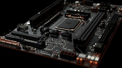 Active motherboard model in gigapixel high fidelity a close-up exploration