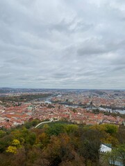 Obraz premium City view from Petrinska Tower. Prague, Czech Republic, Europe. river Vltava.