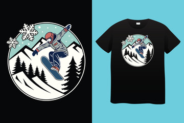 snow winter sports t shirt design.