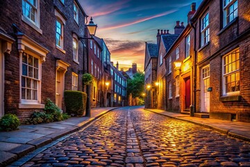 Fototapeta premium Empty UK Streets: Deserted Cityscape at Dawn - Stock Photo