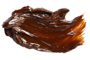 Rich chocolate brush stroke creating a glossy finish suitable for artistic applications