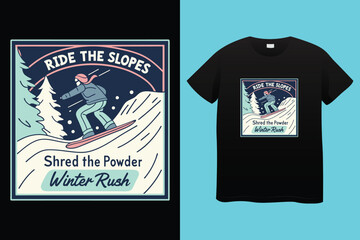 snow winter sports t shirt design.