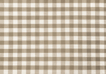 Cream beige picnic table cloth seamless background texture. Gingham pattern or vichy check, a...