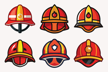 Firefighter helmet vector illustration isolated on white background.