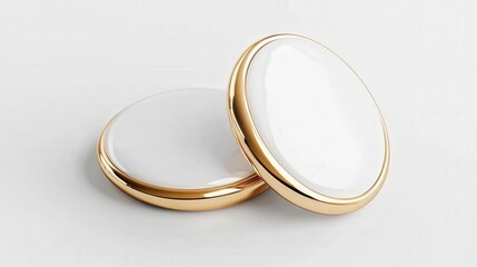 Elegant White And Gold Oval Decorative Pieces