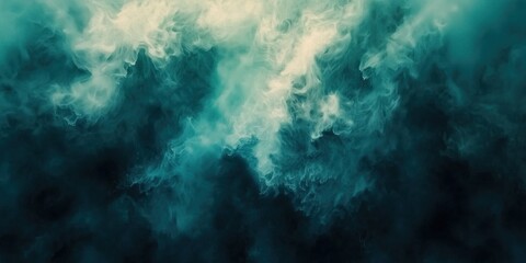 Obraz premium Abstract teal and white swirls mesmerizing ethereal cloud like formation