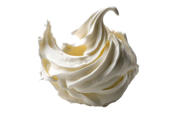 Whipped cream swirl in soft and airy texture showcases artistic paint stroke technique