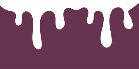 Black Melting Paint Abstract Liquid Vector Elements Isolated on White Background. Border and Drips Ink Set. Vector Illustrations.