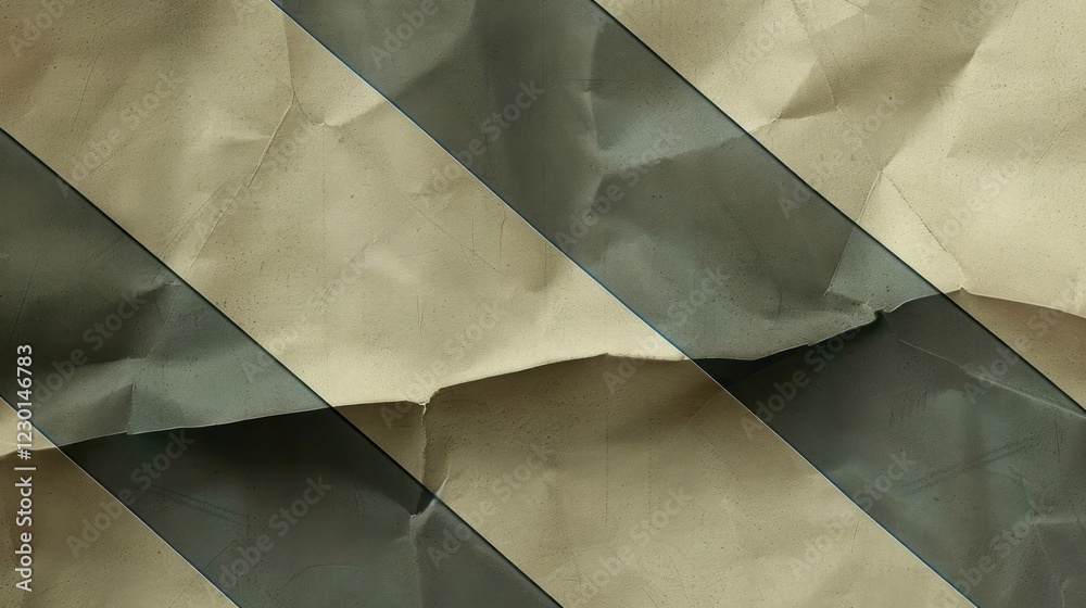 Poster crumpled paper with diagonal stripes creating an abstract texture for creative backgrounds