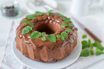 sweet home made chocolate mint bundt cake