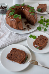 sweet home made chocolate mint bundt cake