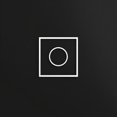 Minimalist white geometric shape on black background