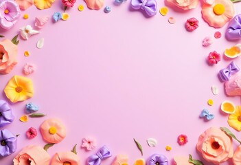 Soft pastel tulip background with gentle pink, lavender, and buttery yellow flowers