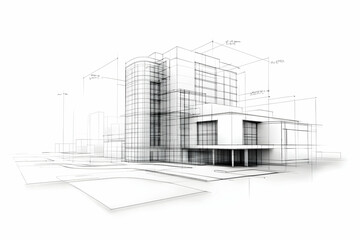 Modern building architectural design, city background