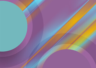 Vibrant glossy stripes and circles abstract tech geometric background. Vector minimal design