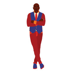 Bold stylish black man in elegant art style vector
