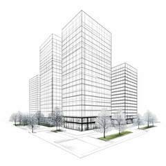 Fototapeta premium Cityscape architectural design, buildings, urban planning