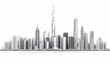 Modern City Skyline, Architectural Design
