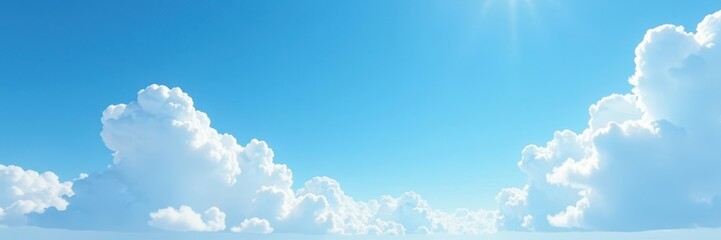 Clear light blue sky, scattered high-altitude cirrus clouds , outdoor, clouds