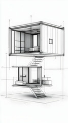 Modern two-story container home design