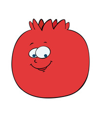 Cartoon pomegranate isolated on white background