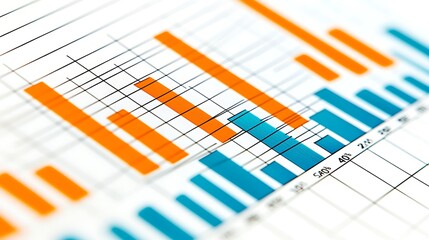 Close-up of a Bar Graph Showing Business Data