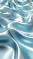 Fototapeta premium Smooth blue liquid metal waves with glossy reflections and soft highlights