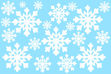 seamless pattern of snowflakes with blue background