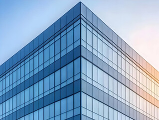 Modern glass office building sunset (1)