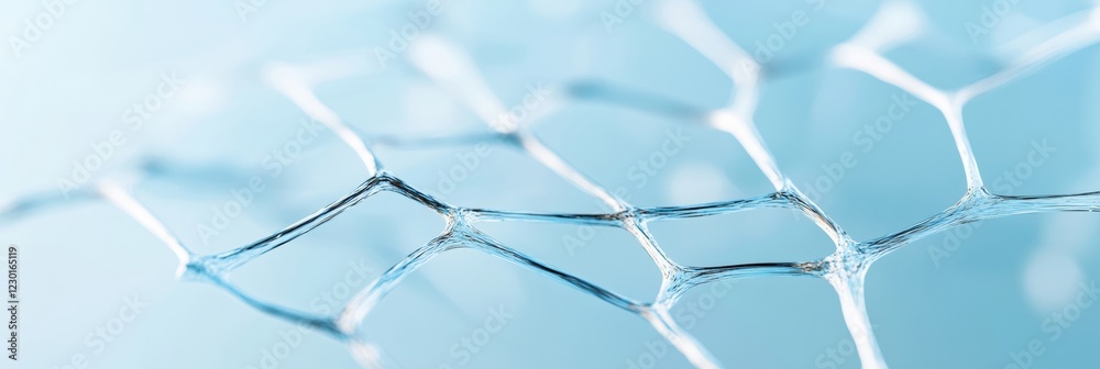 Poster minimalist ethereal network visualization pale blue light trails for digital tech solutions and glob