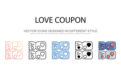Love Coupon icon design with white background stock illustration