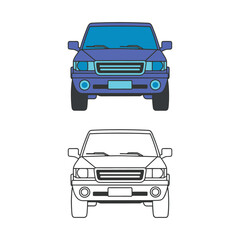Obraz premium jeep silhouette vector illustration art design. jeep car logo icon. Jeep Silhouette Shape Vector. Jeep. Vector isolated flat monochrome image. Image for the logo.