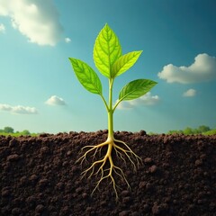 Mangold roots growing through compacted soil layers, field, mangold