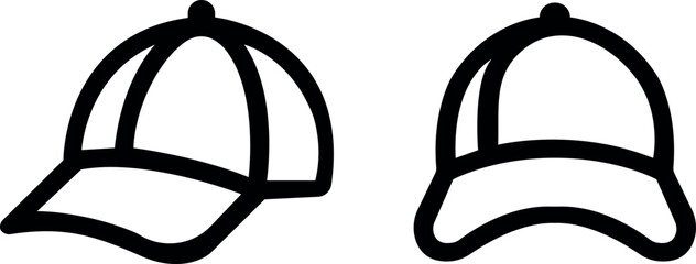 Baseball Cap Vector Icon Set – Sports, Fashion, and Headwear Designs