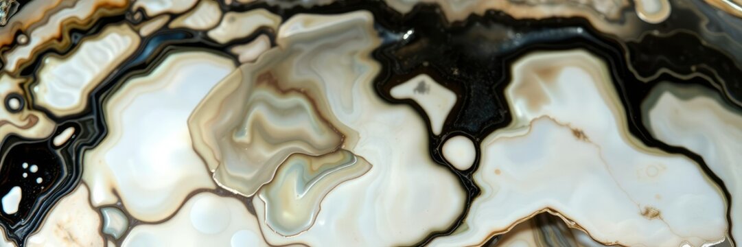 Mother of pearl oyster shell fragment with intricate patterns and colors, fragments, organic, art