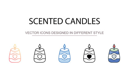 Scented Candles icon design with white background stock illustration