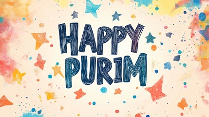 Fototapeta premium bright postcard for the holiday of Purim, Happy Purim