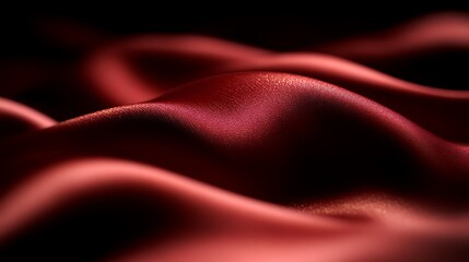 Obraz premium Red Silk Fabric Draped in Soft Waves