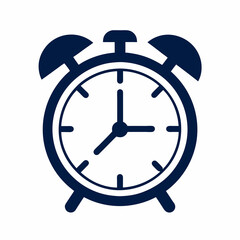 Simple Alarm Clock Vector Icon Design.