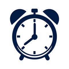 Simple Alarm Clock Vector Icon Design.