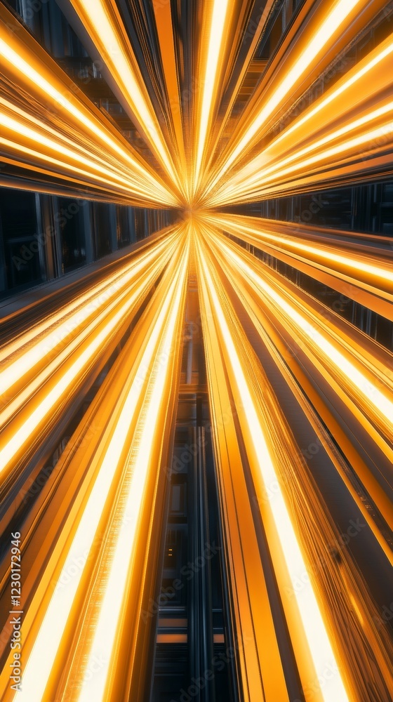 Poster Futuristic Data Center Illuminated High-Tech Server Racks with Advanced Cable Systems - Cutting-Edge IT Infrastructure and Enterprise Solutions for High-Performance Computing