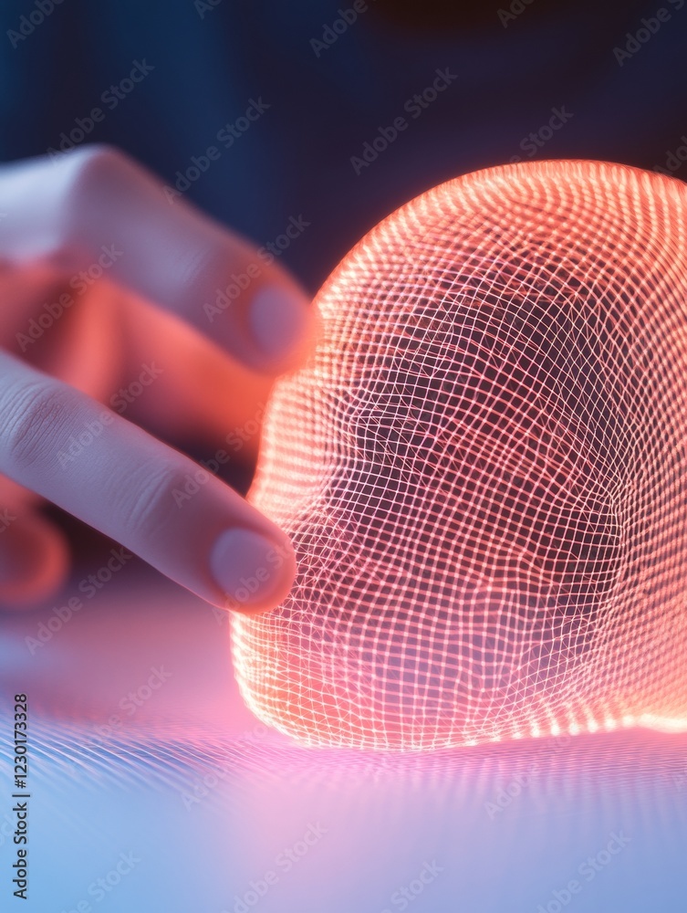 Poster holographic design aesthetics futuristic custom object with handmade texture for tech-savvy creative