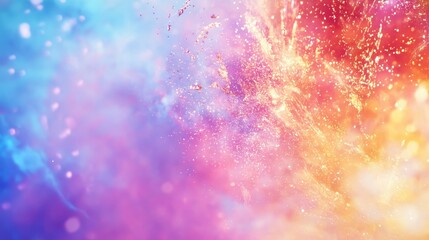 Obraz premium Colorful fireworks illuminate city skyline during festive celebration at night with vibrant bursts of light